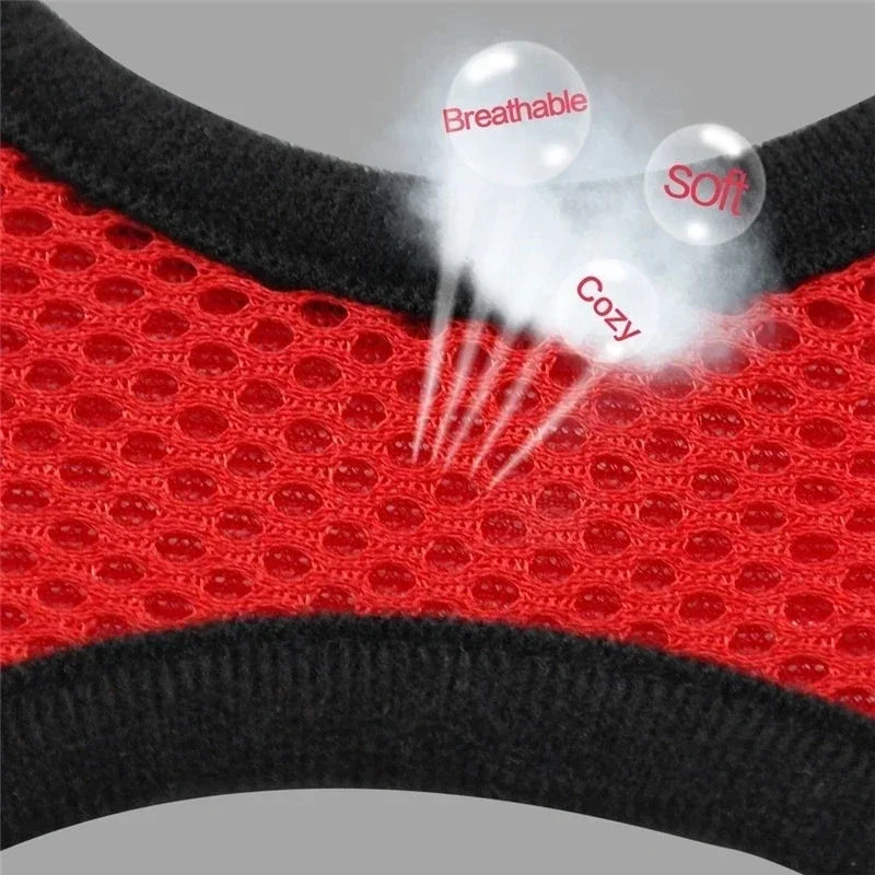 Adjustable Showlu Fashion Store cat harness vest with leash, mesh pet collar for small and medium dogs, polyester walking accessory