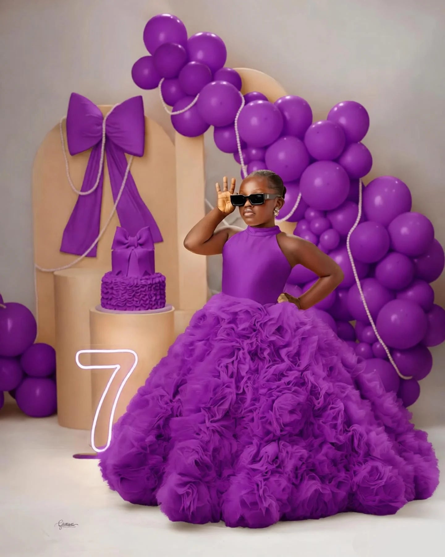 Luxury Puffy Ballgown Girls Birthday Party Dress Customized Flower Girl Dresses for Wed Little Queens Pageant Homecoming Dress