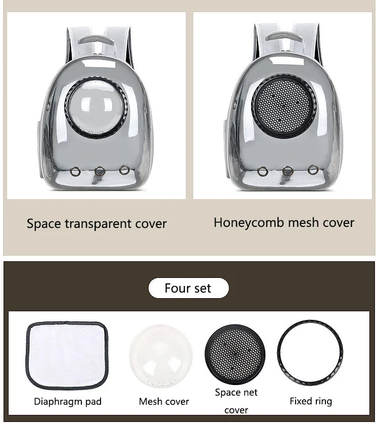 Showlu Smart General pet carrier backpack with breathable mesh panels and adjustable straps for comfortable travel with small pets.
