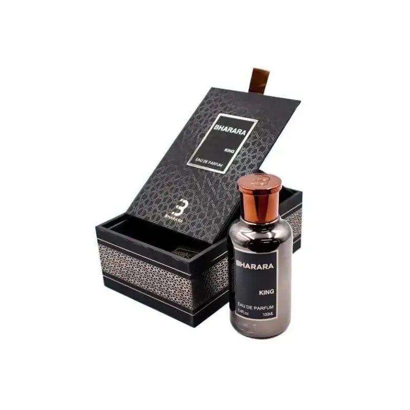 Bharara Men's Eau de Parfum 3.4 oz floral fragrance bottle with elegant packaging, designed for men.