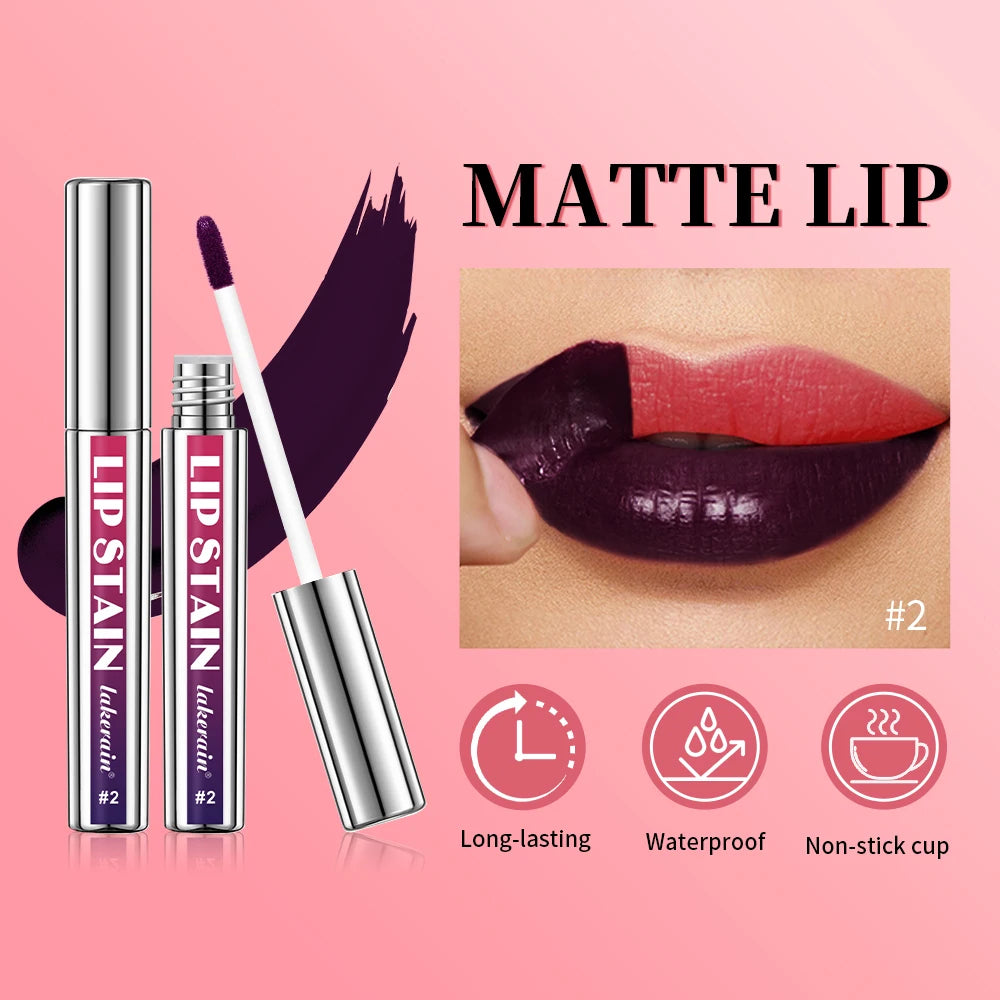 Showlu Smart General peel-off waterproof lip stain with vibrant color, applied on lips for a bold, smudge-proof look.