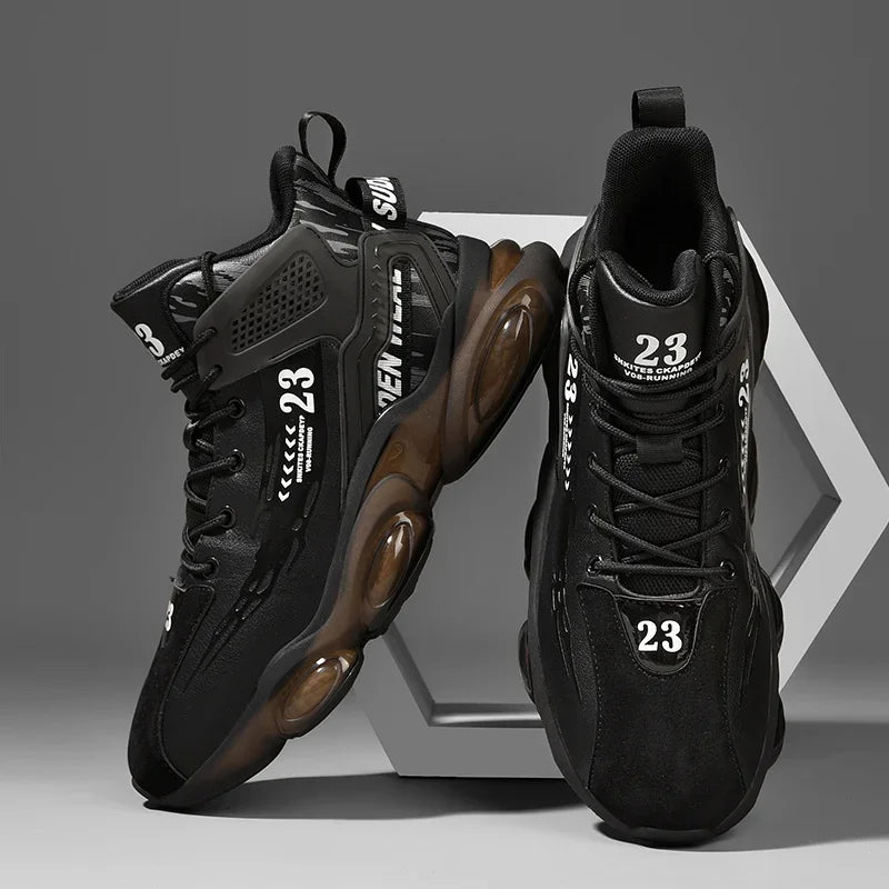 Showlu men's breathable mesh running sneakers with cushioning, designed for sports and active wear.