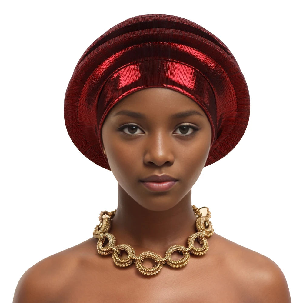 Elegant Spiral Beret for Women Afrcian Lady Head Wraps Female Berets Turban Nigeria Headpiece Wedding Party Gele