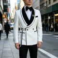 Wedding Suits for Men Double Breasted 2 Pieces Slim Fit Jacket with Pants Set for Groom Guest Prom Formal Banquet 2026