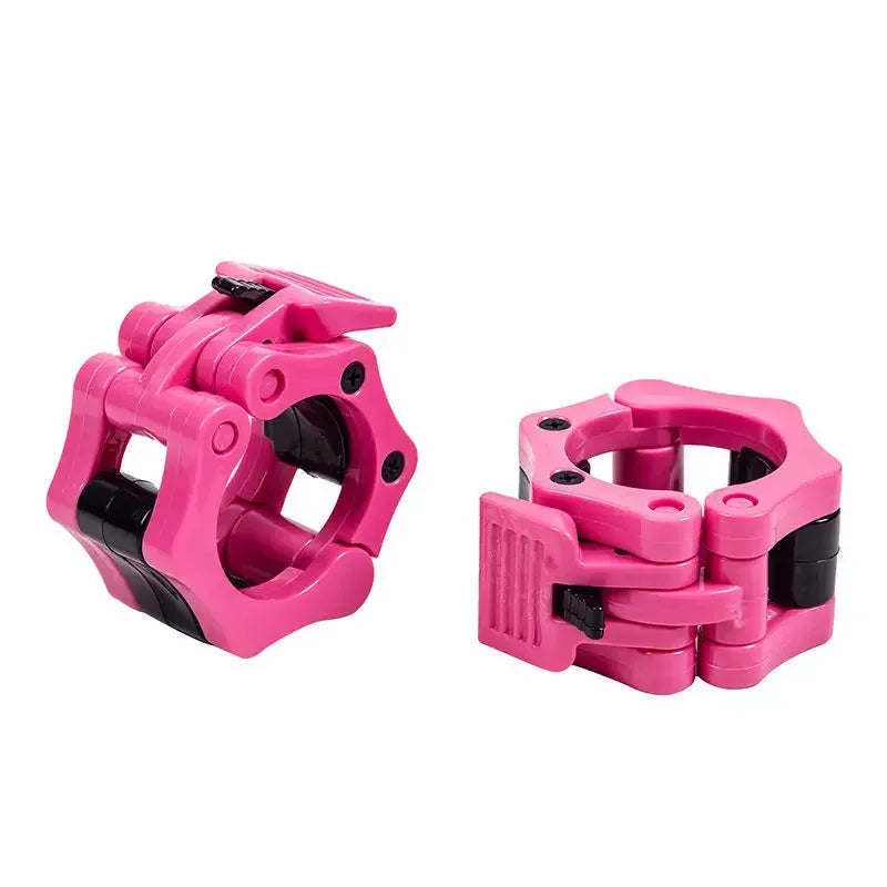Showlu safety dumbbell clips with quick release, rotating barbell buckle lock, ideal for secure fitness equipment use
