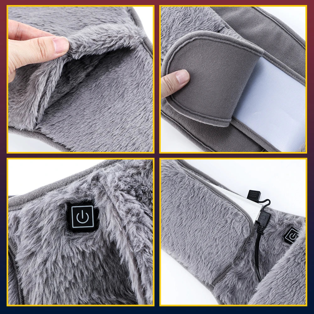 Showlu Smart General USB electric heating waist belt with graphene warm pad, adjustable for comfortable cold weather relief.