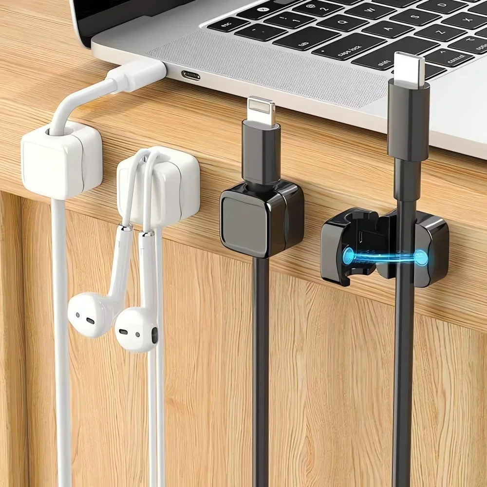 Showlu Smart Magnetic Cable Clips Organizer Wire Holder for desk, keeping cables tidy and secure.