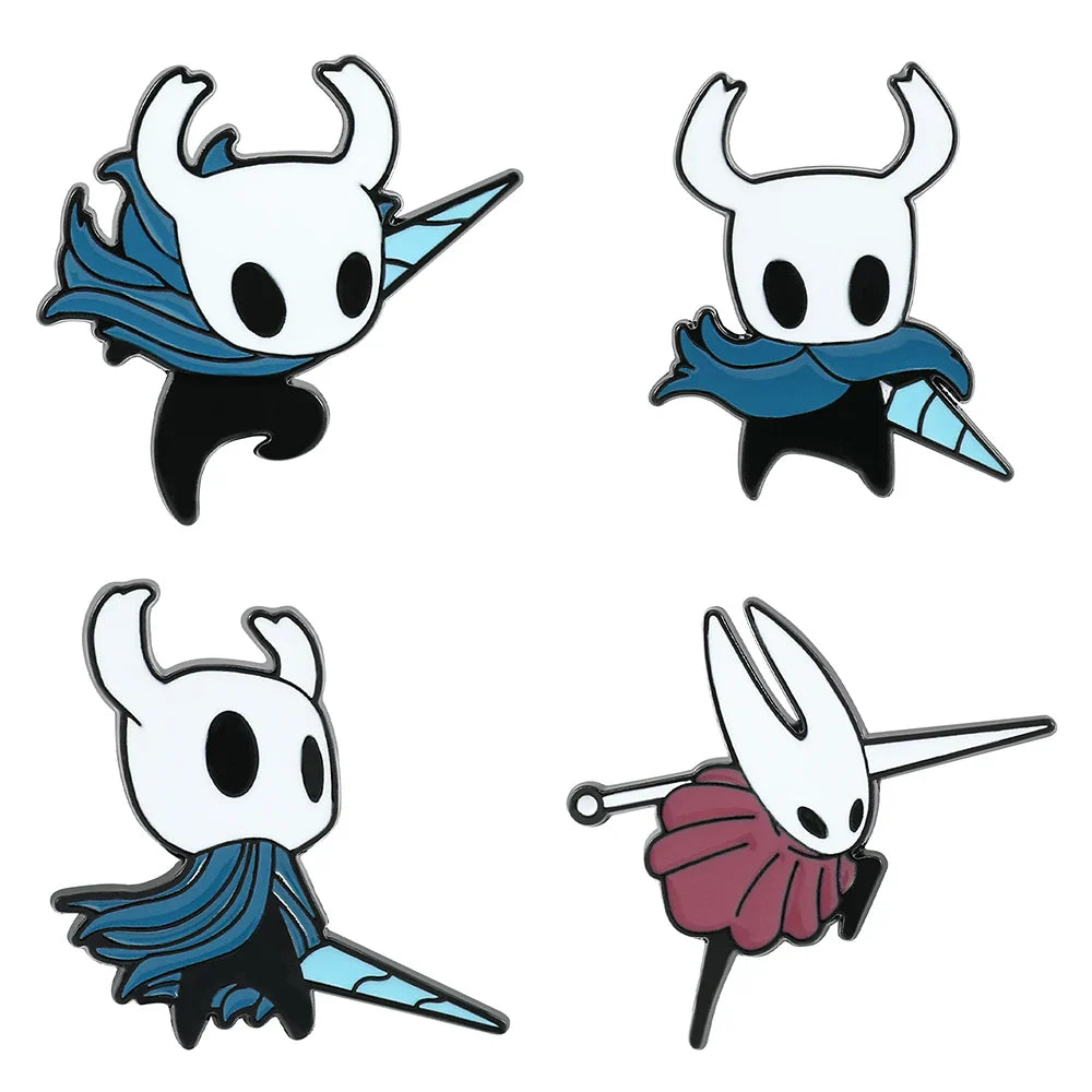 Hot Toys Hollow Knight enamel pin featuring zinc alloy metal game badge with intricate design and detailed artwork.