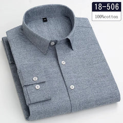 Luxury High-Quality 100% Cotton Houndstooth Full Shirts for Men Slim Fit Casual Shirt Long-Sleeve Plaid Soft Designer Clothes Ro