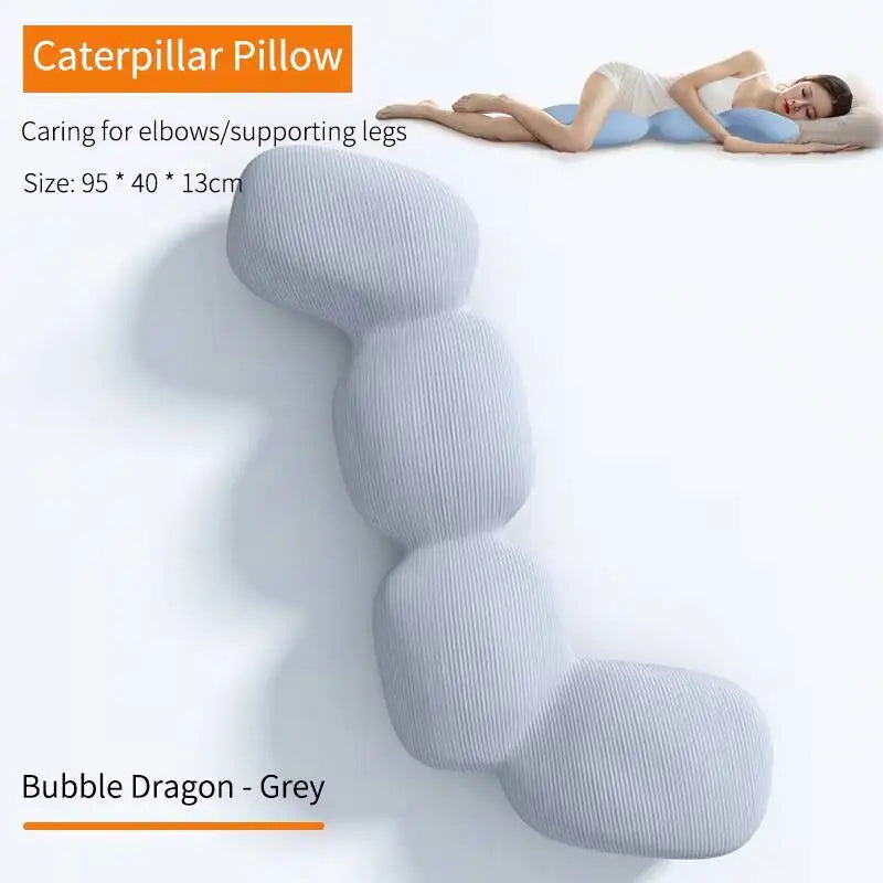 Showlu Memory Foam Body Pillow with ice silk cover, orthopedic design ideal for pregnancy and full-body support.