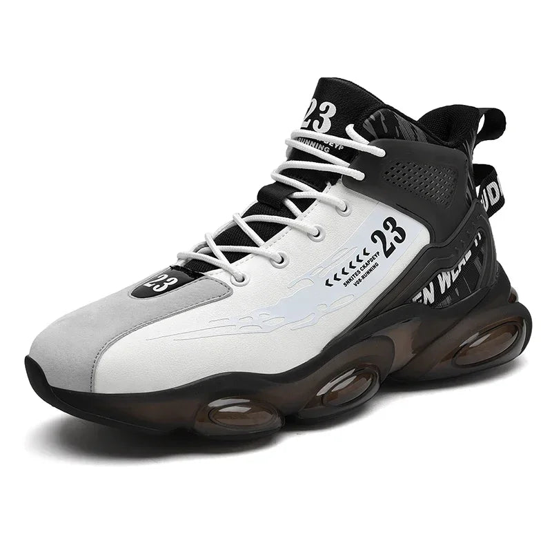 Showlu Men's breathable mesh running sneakers with cushioning, designed for comfort and athletic performance.
