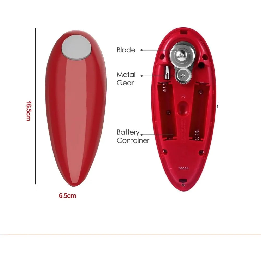 Electric can opener by Showlu Fashion Store, one-touch design, ideal for elderly and arthritis sufferers, with a sleek black finish.