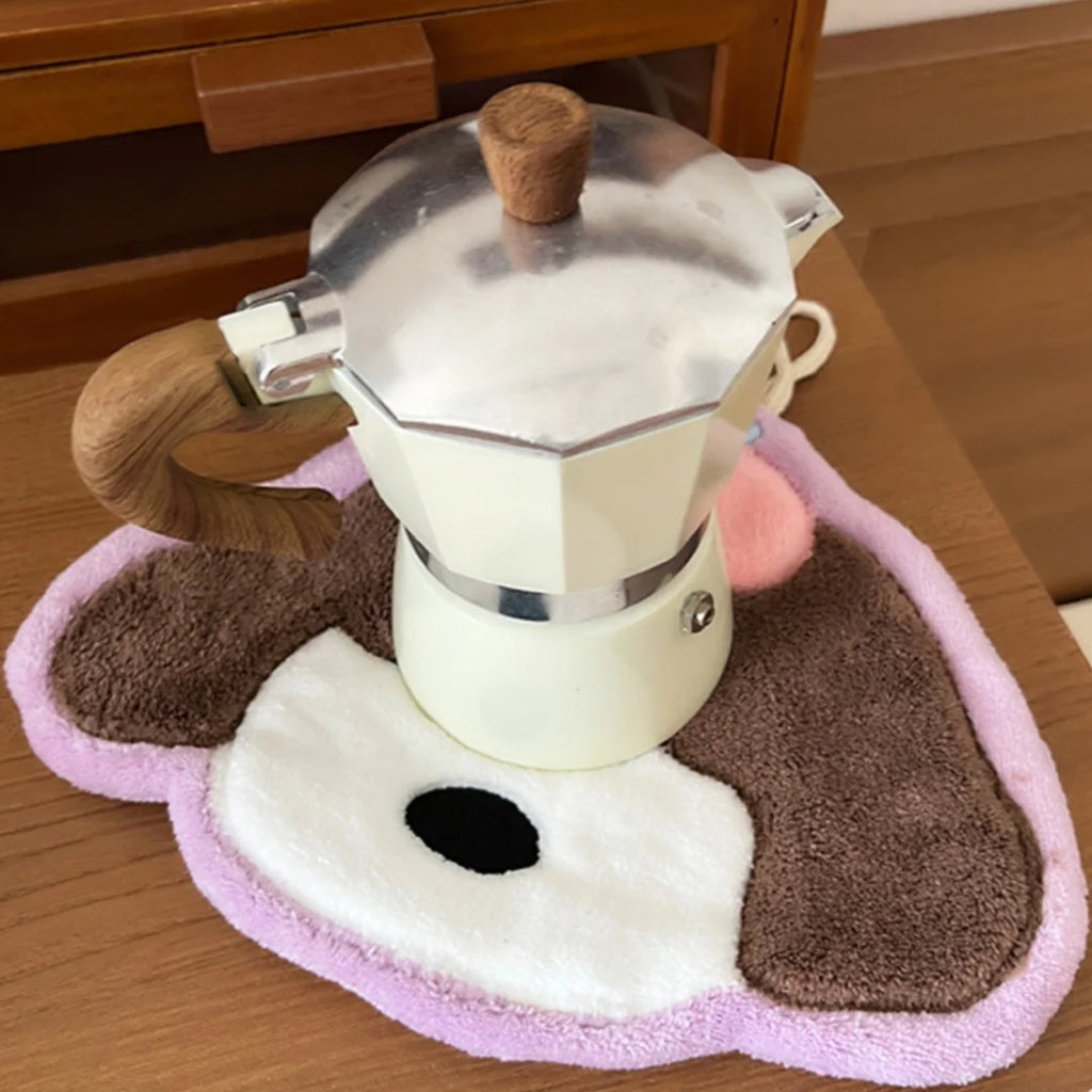 Cute cartoon puppy hand towel by Showlu Fashion Store, soft, absorbent, quick-drying kitchen and bathroom hand towel.