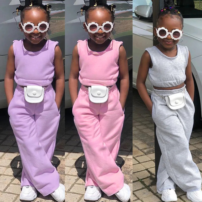 Kids Tales Girls 2-piece cotton T-shirt and pants set for ages 1-6, featuring colorful and comfortable apparel by Showlu Fashion Store.