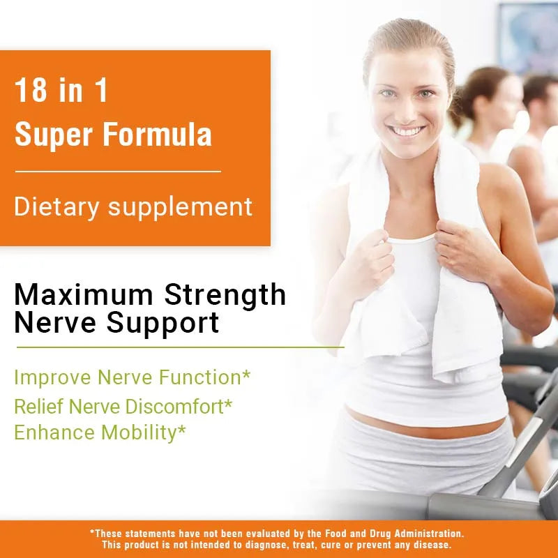 Neuropathy support supplement by Showlu Fashion Store, 600mg antioxidant capsules promoting nerve health, energy, and anti-aging.