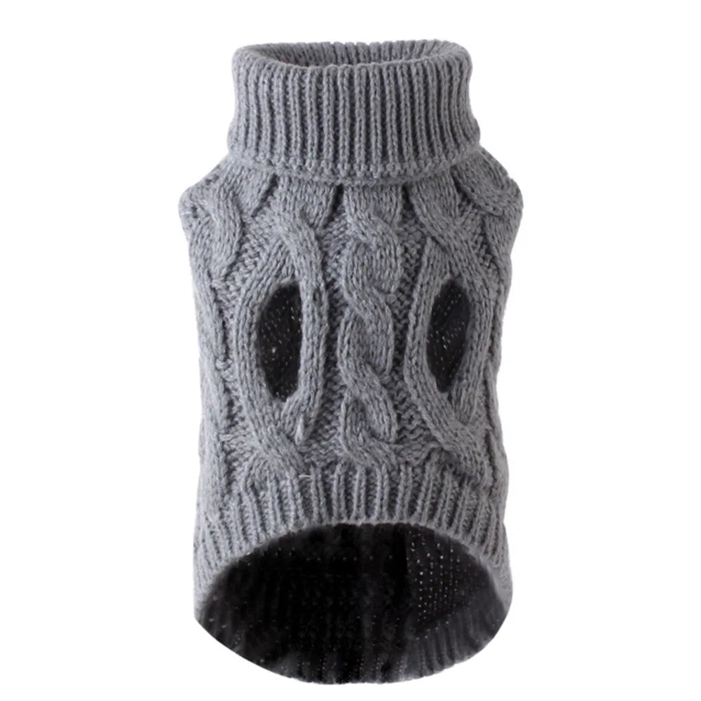 Showlu Fashion soft knitted wool pet sweater featuring a warm hoodie for cats and dogs, perfect for cozy comfort.