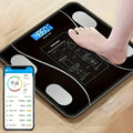 Showlu Digital Body Weight Scale with LED backlit display and 400lb capacity, shown on a bathroom floor.