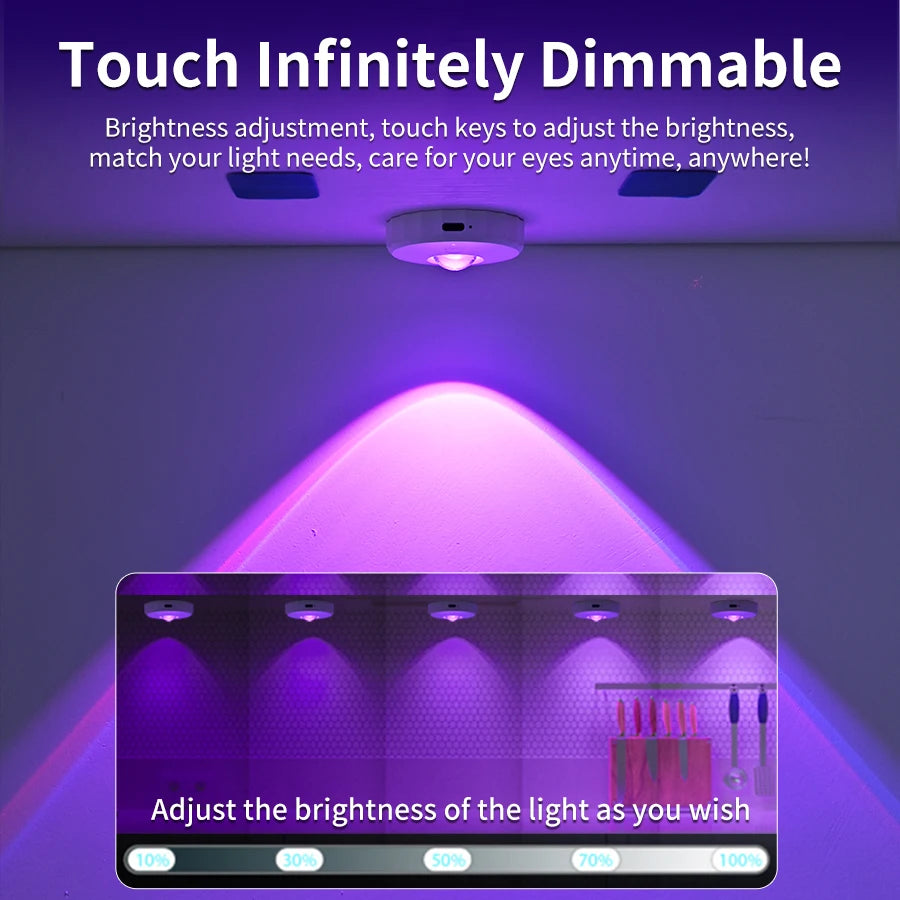 Showlu Smart General LED floating shelf lights illuminating a modern shelf with adjustable brightness and sleek design.