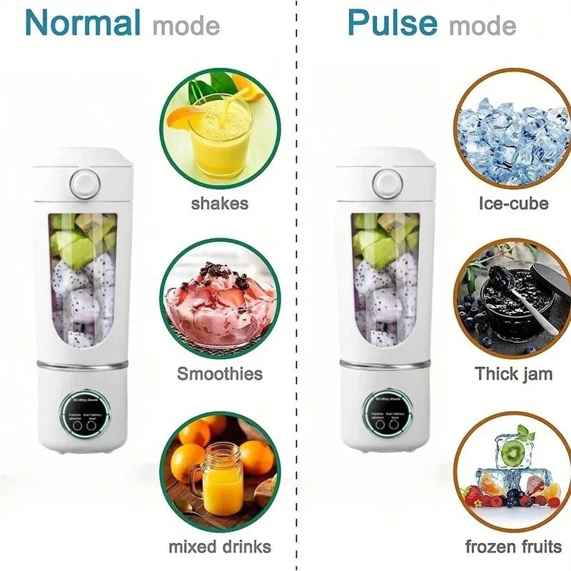 Showlu Smart General portable USB blender bottle with blending blades and lid, ideal for smoothies and juice on the go