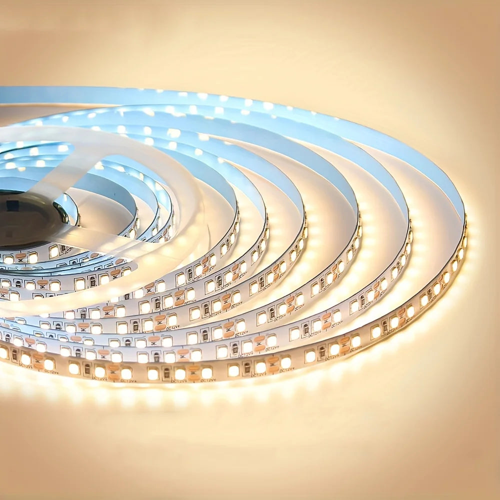 Flexible USB LED strip light in warm white from Showlu Smart General, showing the 5V LED tape with attached USB connector.