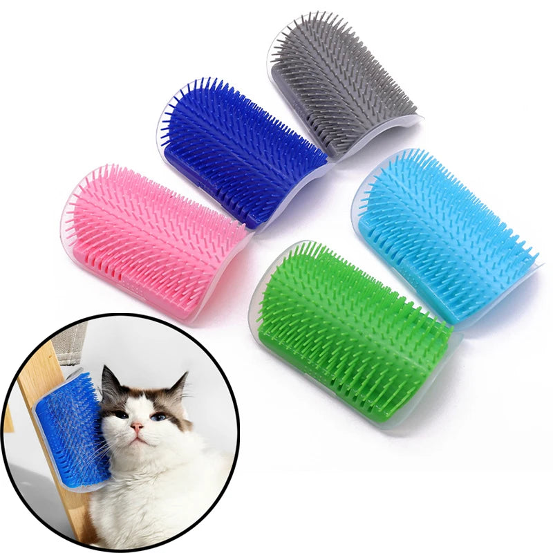Showlu Fashion Cat Brush Comb with catnip, wall-mounted scratcher and massage tool for grooming and entertaining cats.