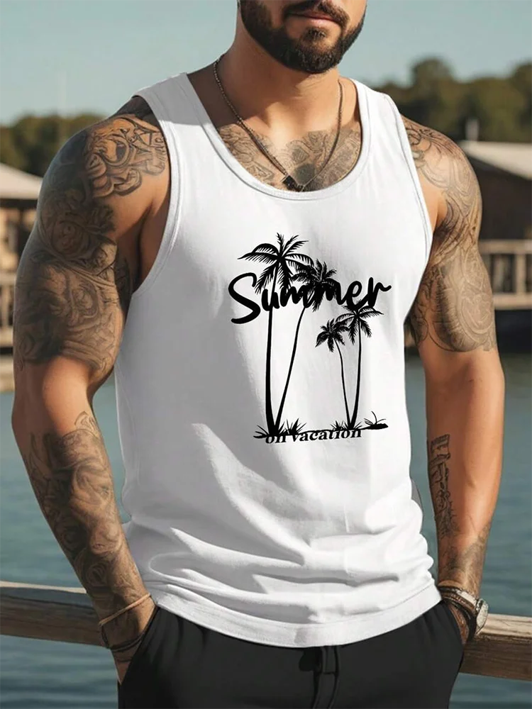 Showlu men's quick dry sports tank top with 3D printed design, ideal for gym and casual wear, made by Showlu Fashion Store