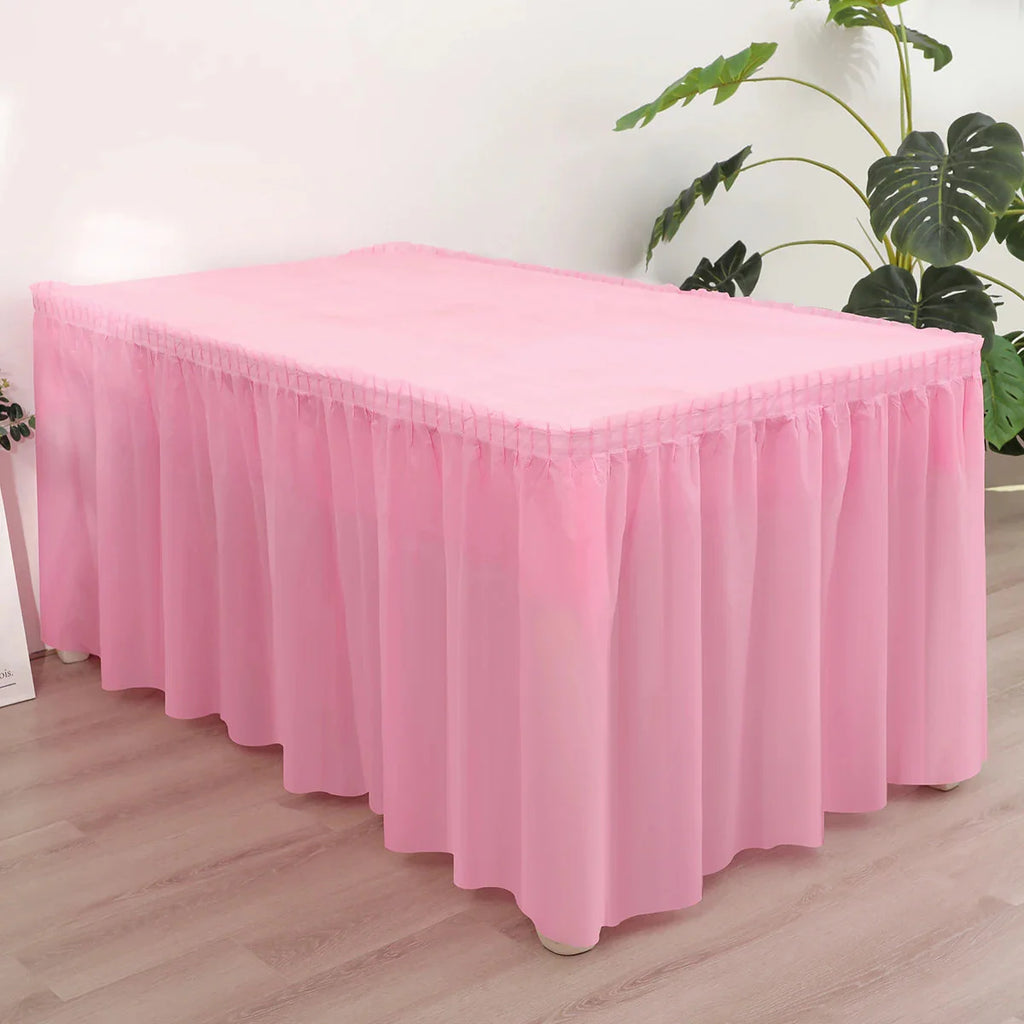SHOWLU FASHION 2-piece disposable tablecloth and table skirt set, featuring elegant fabric and stylish design for event decor.