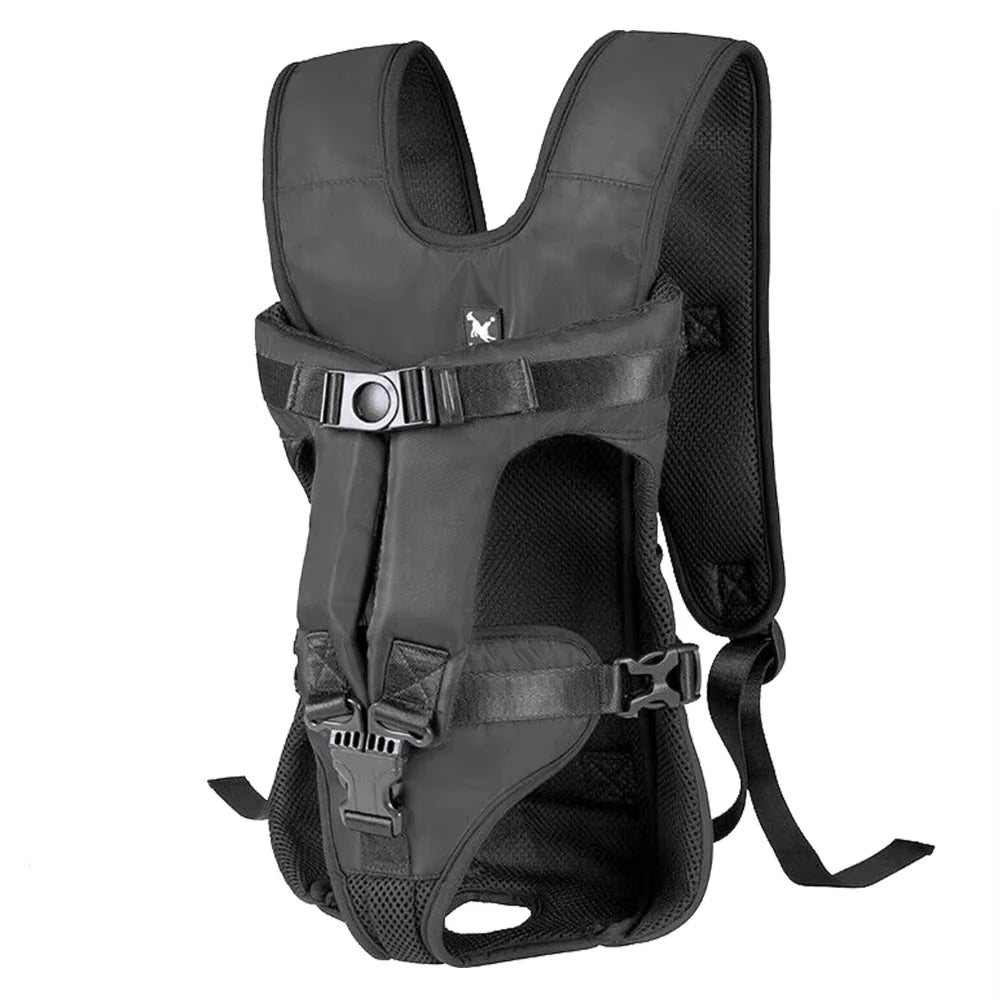 Showlu Breathable Nylon Dog Carrier Backpack showing adjustable straps and front pet compartment for secure pet transport.