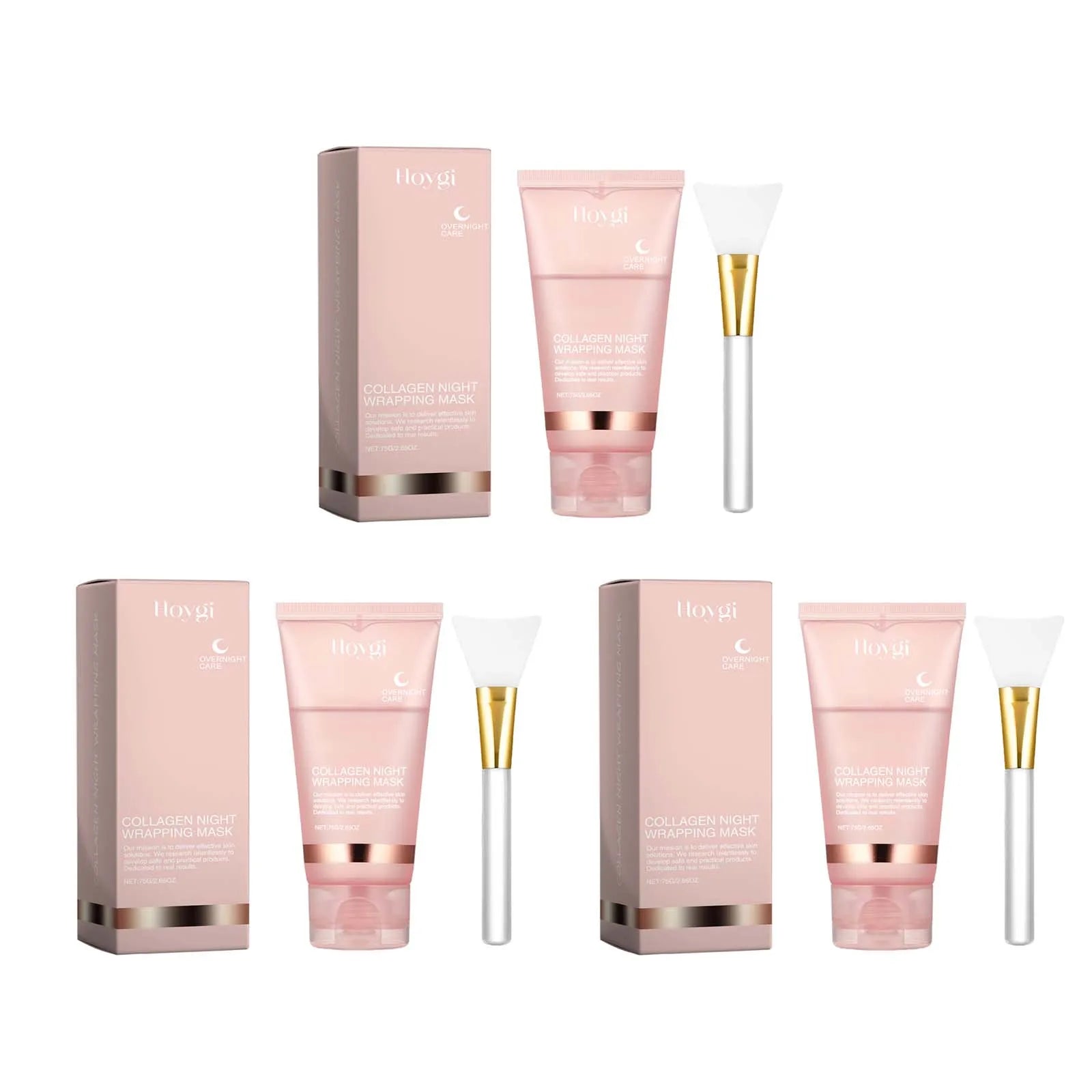 Hoygi collagen night peel-off mask from SHOWLU FASHION STORE, showing a clear gel with a smooth, firming, moisturizing texture.