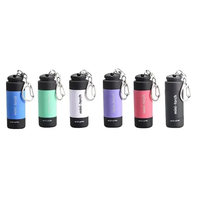 Showlu portable LED micro pocket flashlight with USB rechargeable keychain, compact design, and bright illumination.