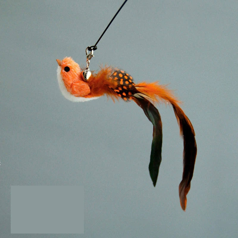 Showlu Smart General cat feather teaser wand with colorful feathers, designed to engage and entertain cats during playtime.