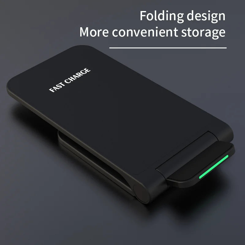Showlu Smart General 30W fast wireless charging stand with sleek design and charging pad for compatible smartphones.