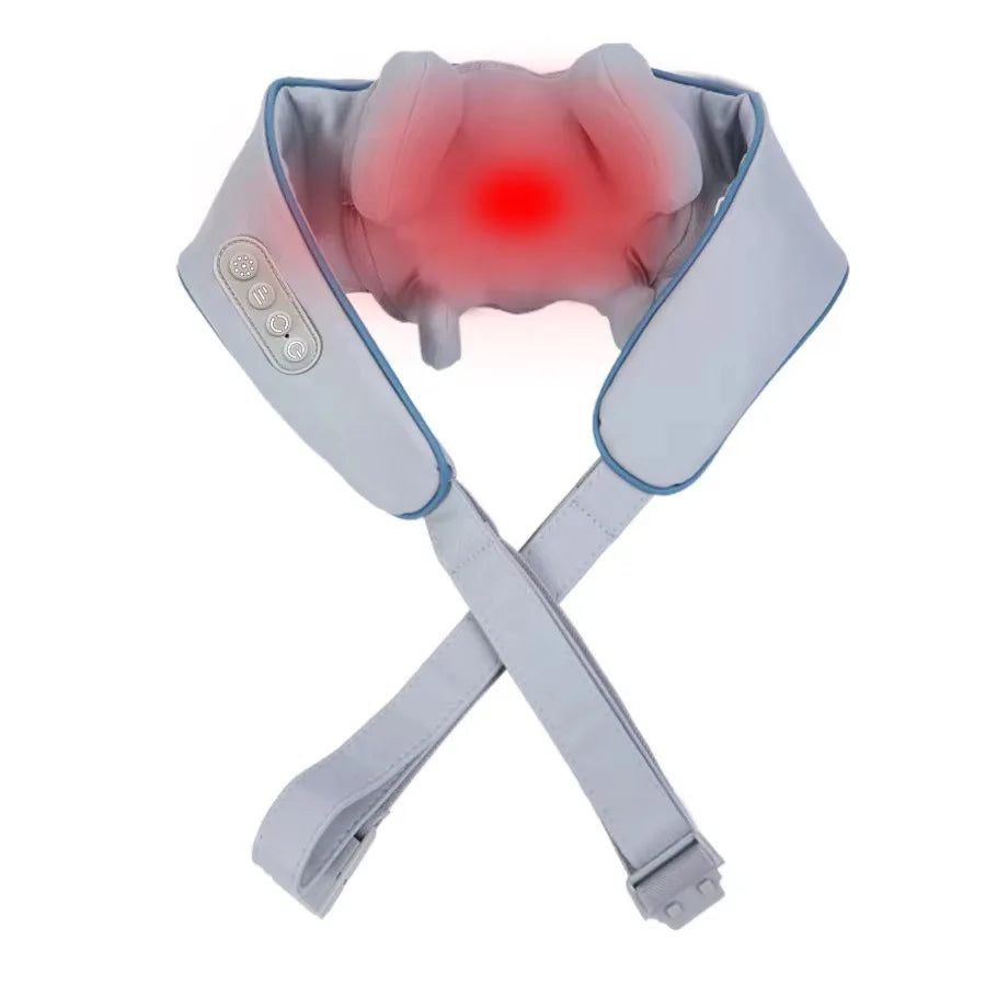 Showlu Smart neck and shoulder massager with electric kneading rollers for trapezius muscle relief and relaxation.