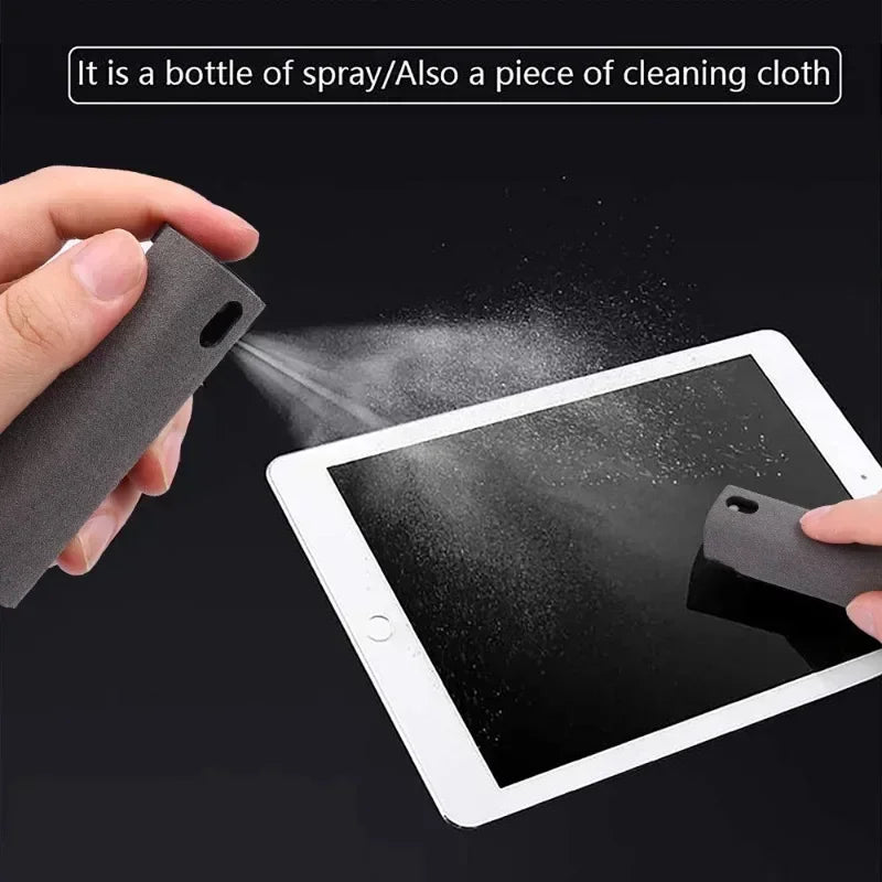 Showlu microfiber screen cleaner spray bottle with press spray nozzle, designed for cleaning mobile phones, tablets, and laptops displays.