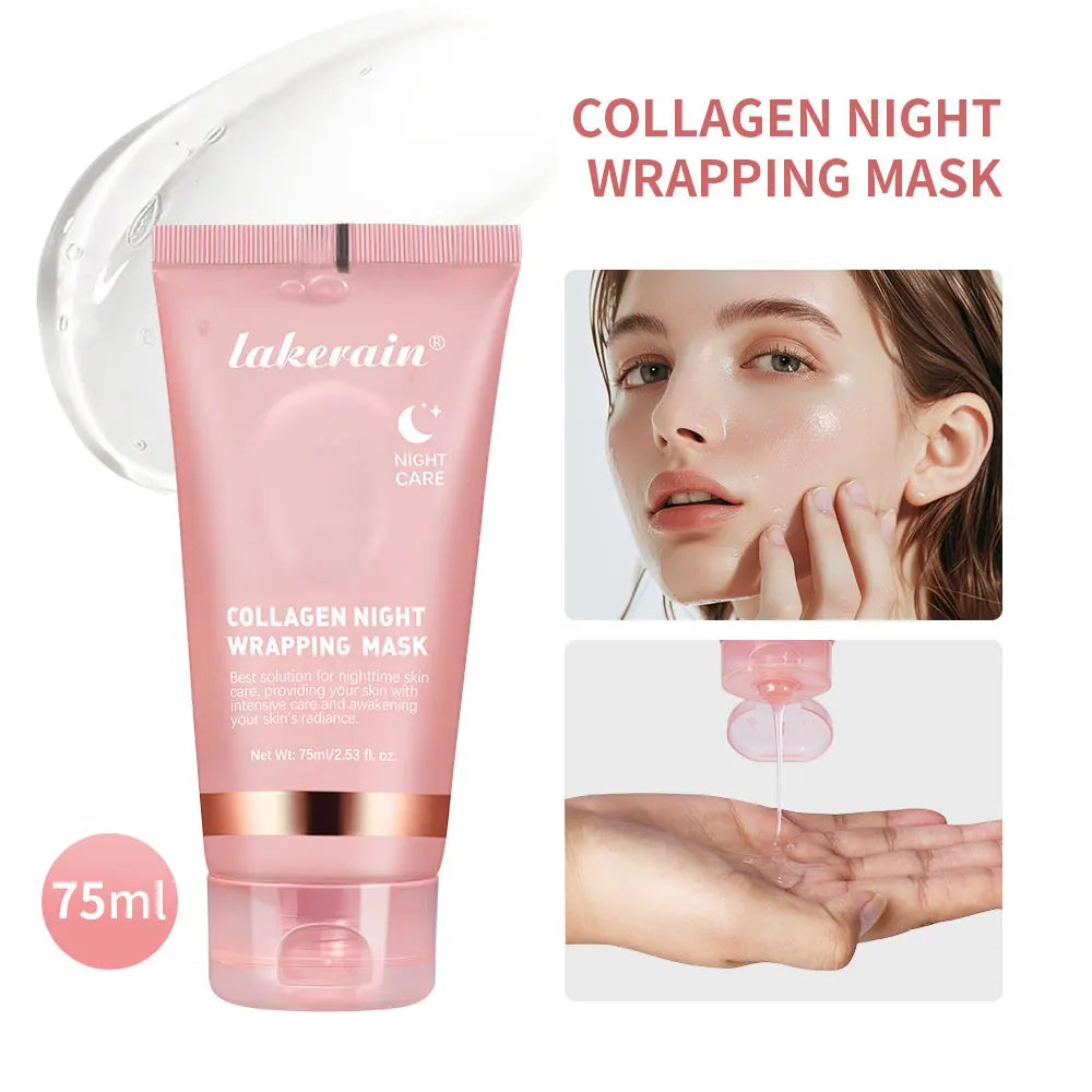Stone's Store collagen peel-off mask in a clear jar, showing the semi-transparent gel with a smooth texture.