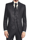 Men's slim fit wedding suit by Showlu Fashion, includes blazer, vest, and trousers for a smart casual tuxedo look