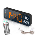 Large LED digital wall clock by Showlu Smart General showing time display with USB alarm feature and modern design.