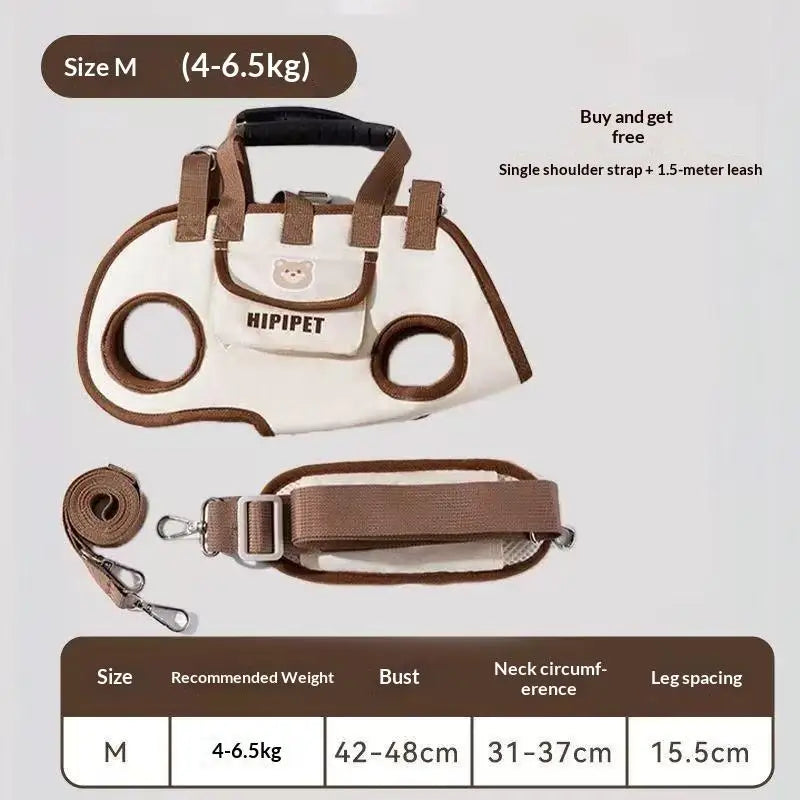 Showlu Pet Travel Carrier for small dog breeds, portable shoulder bag made of durable material with mesh ventilation panels.