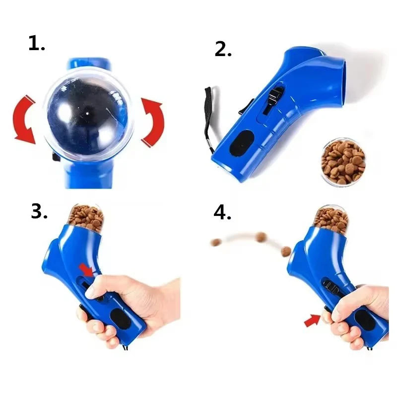 Showlu Smart General dog treat launcher interactive training toy with a sleek design, designed for fun pet exercise and training.