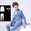 Kids boys plaid formal suit by SHOWLU FASHION STORE, includes jacket, vest, and pants for special occasions and weddings.