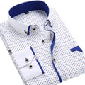 Black floral button-down men's shirt with long sleeves, slim fit, high-quality fabric, ideal for casual or dress occasions.