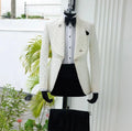 Men's LC.TJWORID jacquard tuxedo suit with beaded wedding blazer, stylish two-piece formal suit by SHOWLU FASHION STORE.