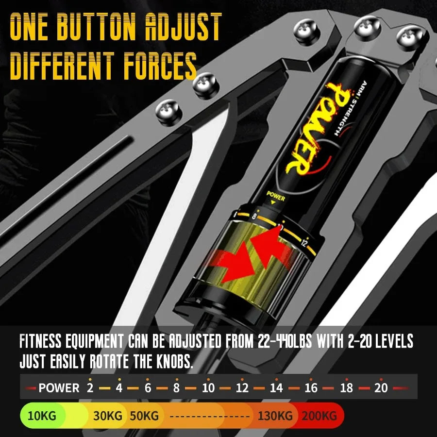 Showlu Hydraulic Power Twister Arm Exerciser with adjustable resistance from 22 to 440 pounds for strength training.