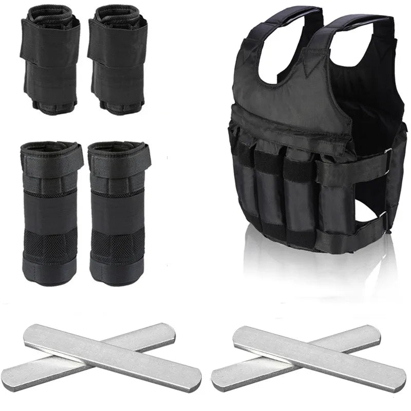 Adjustable weight vest from SHOWLU FASHION STORE made of durable Oxford cloth, used for strength training exercises.