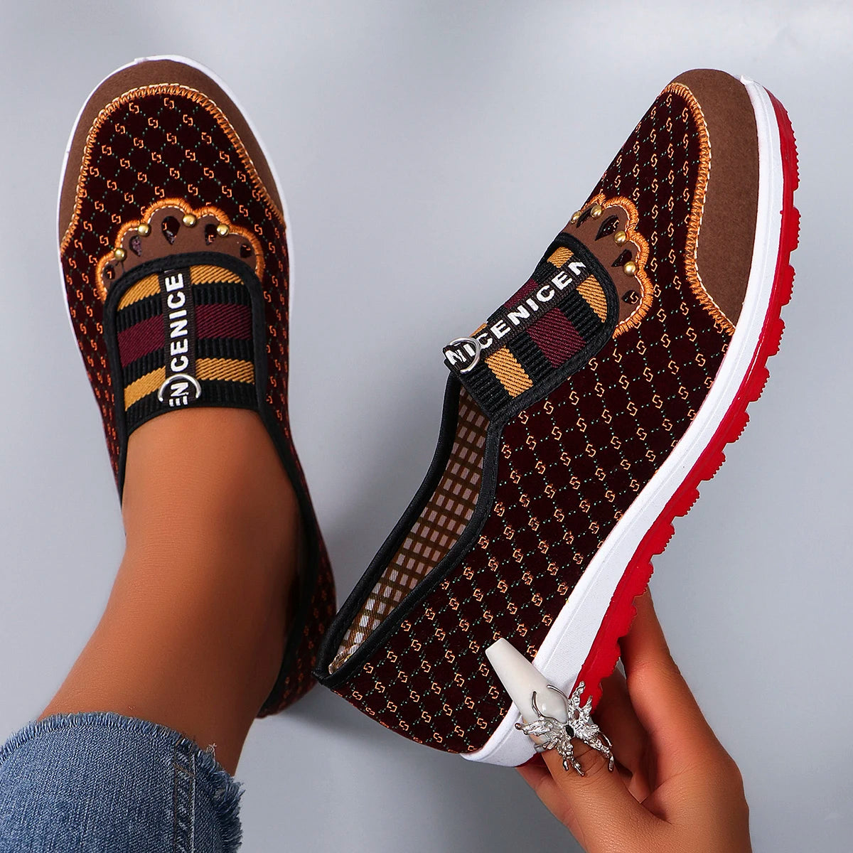 Women's breathable mesh flat sneakers by Showlu Fashion Store, casual summer shoes with lightweight, comfortable design.