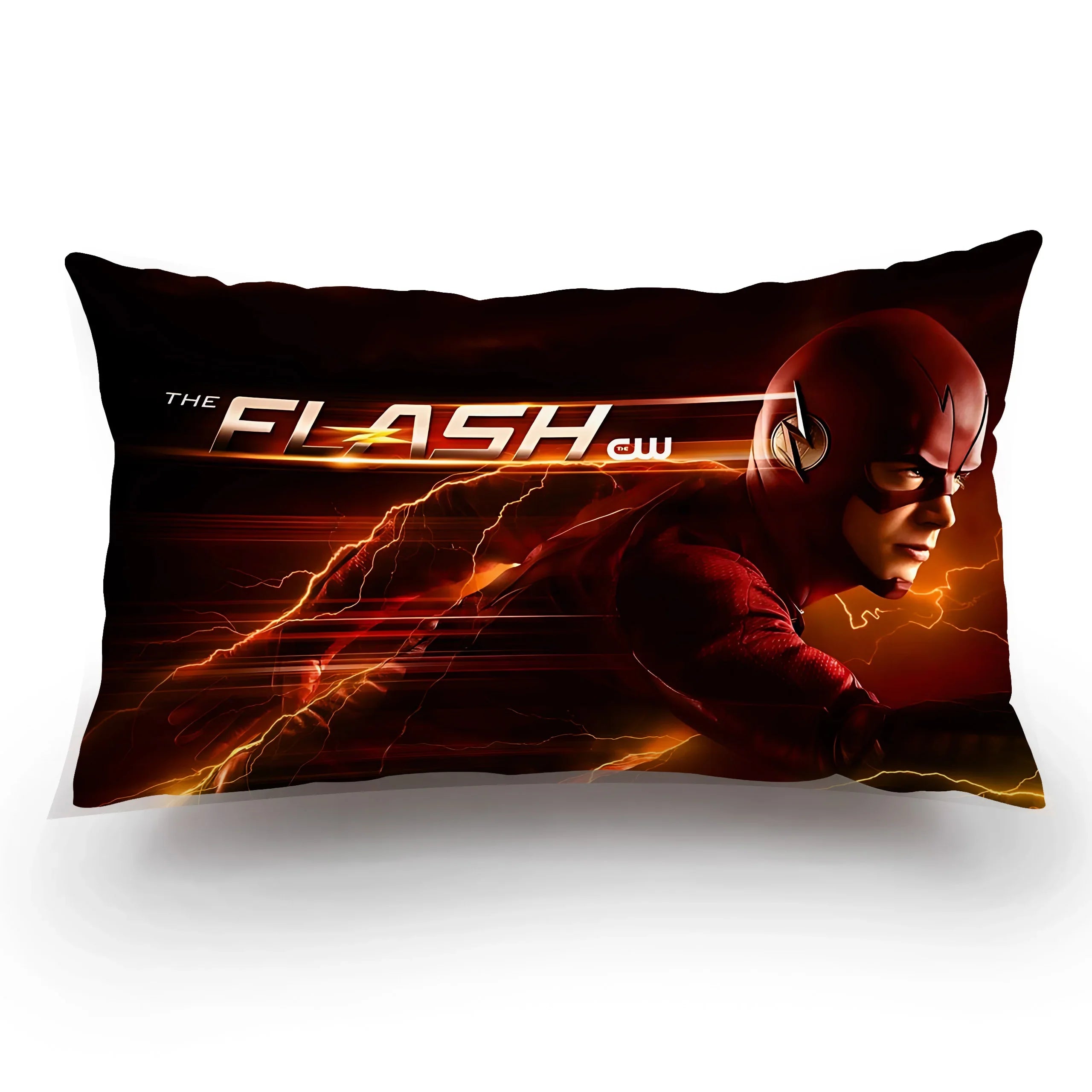 Double-sided Marvel The Flash plush pillow cover featuring The Flash cartoon design for a comfortable, decorative cushion case.