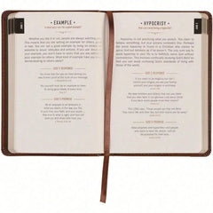 An open brown devotional book for men displays daily readings for June 1 and June 2.