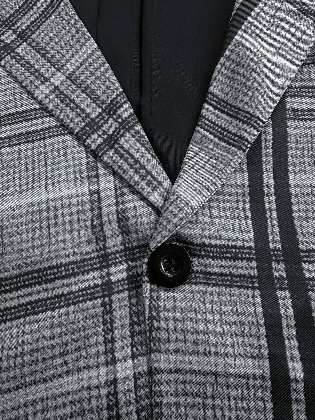 Classic grey plaid men's two-piece business casual suit by 1170uf-he, shown on a hanger with jacket and trousers.
