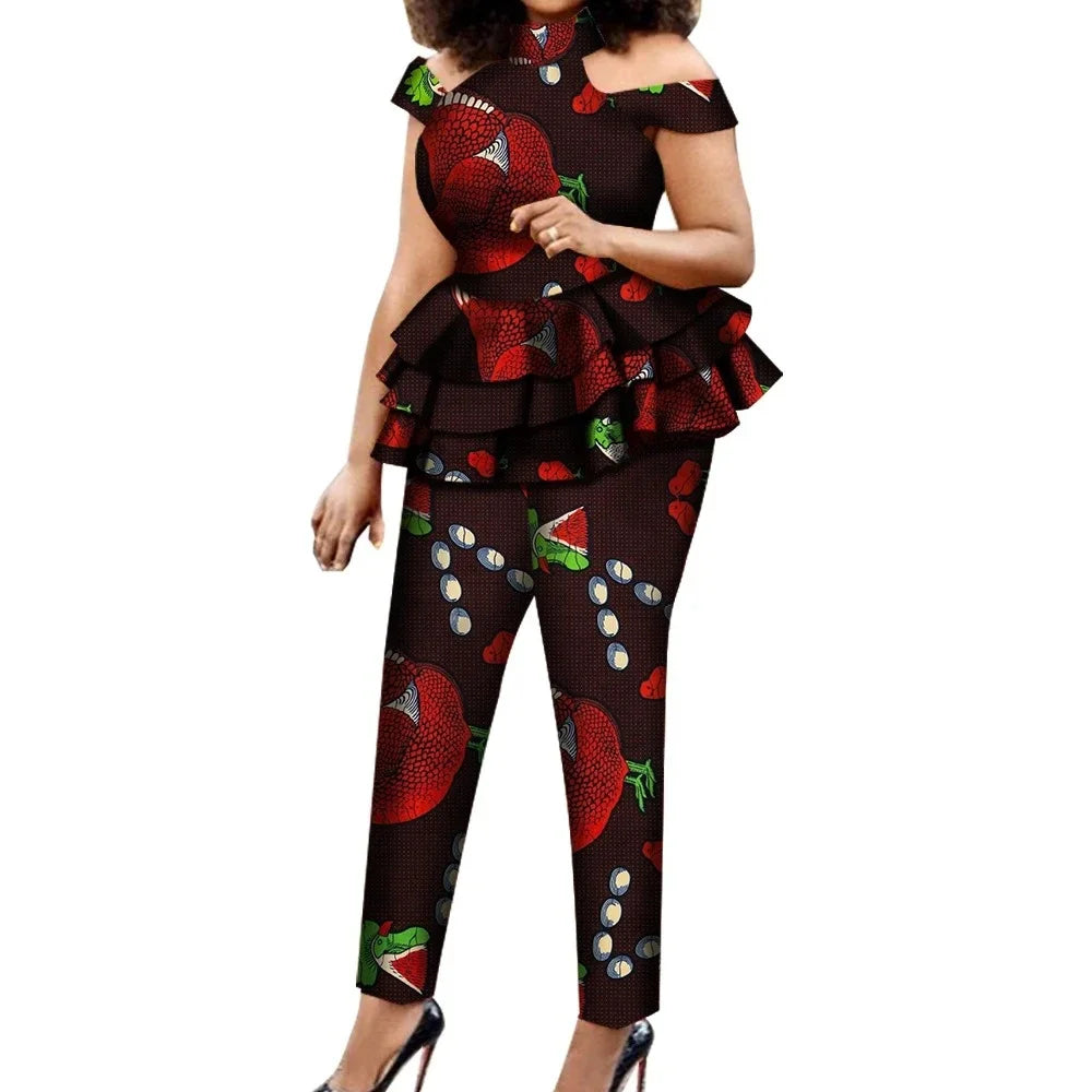 Women T Shirt Set Women Pant Suits Female Trouser Suit Plus Size Summer Set for Lady Party Clothing WY7924