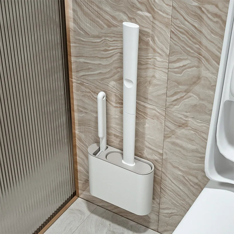 Showlu Smart General silicone toilet brush with holder, featuring a sleek design and durable cleaning brush for bathroom hygiene.